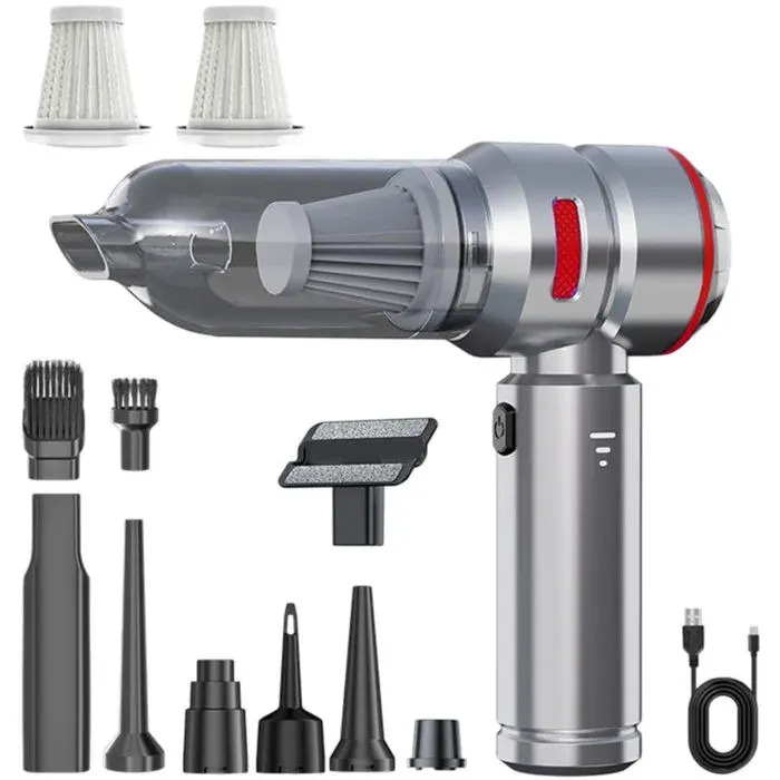 Aspirateur à main sans fil rechargeable mini aspirateur pour voiture maison et poils danimaux. Léger et efficace.