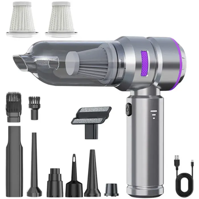 Aspirateur à main sans fil rechargeable mini aspirateur pour voiture maison et poils danimaux. Performance fiable et autonome.