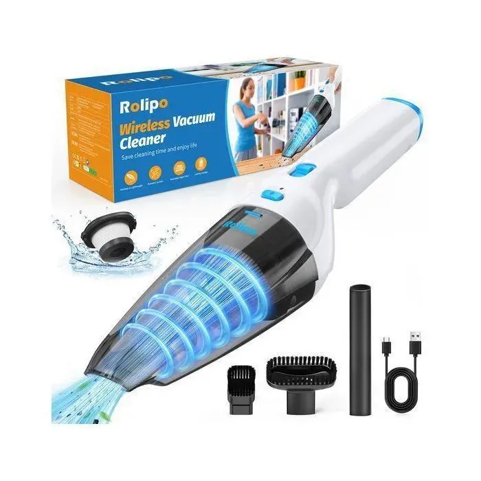 Aspirateur à main sans fil ROLIPO 9500Pa batterie 2000mAh autonomie 20 min moteur 39000 tr/min léger 560g