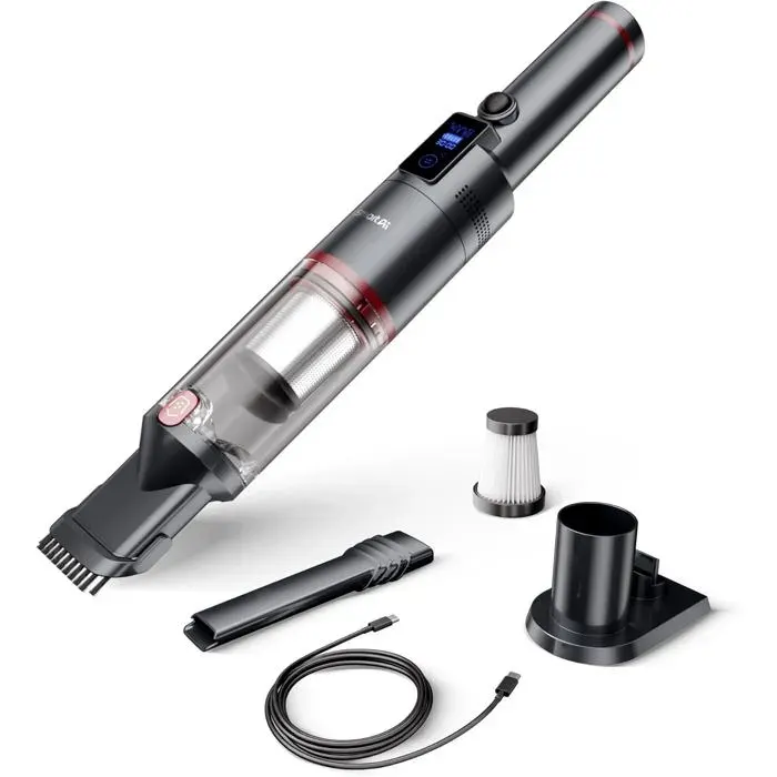 Aspirateur à main sans fil - SUTEO - SmartAI H5 - 17 kPa - Autonomie 30 min - HEPA - Violet