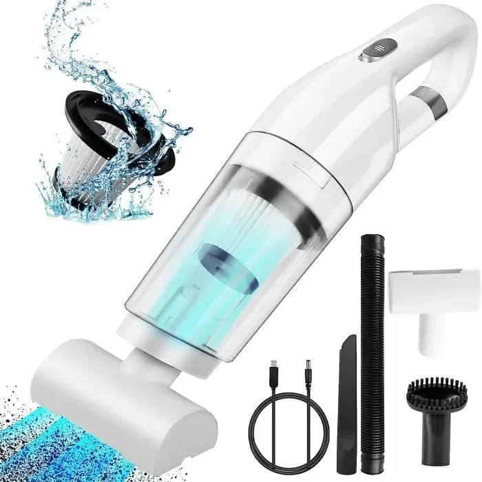 Aspirateur à Main sans Fil - VINSIC - Forte Aspiration 10000 Pa - Batteries rechargeables - Blanc