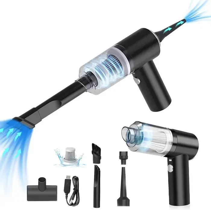 Aspirateur a Main sans Fil120W 4000mAh Mini Aspirateur de Voiture Rechargeable 9000pa Portatif 3 en 1 Aspirateur de Table avec