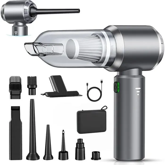 Aspirateur à Main Sans Fil26000Pa Aspirateur Voiture 3 Vitesses avec Moteur Sans BrosseMini Aspirateur Pour Animaux Maison