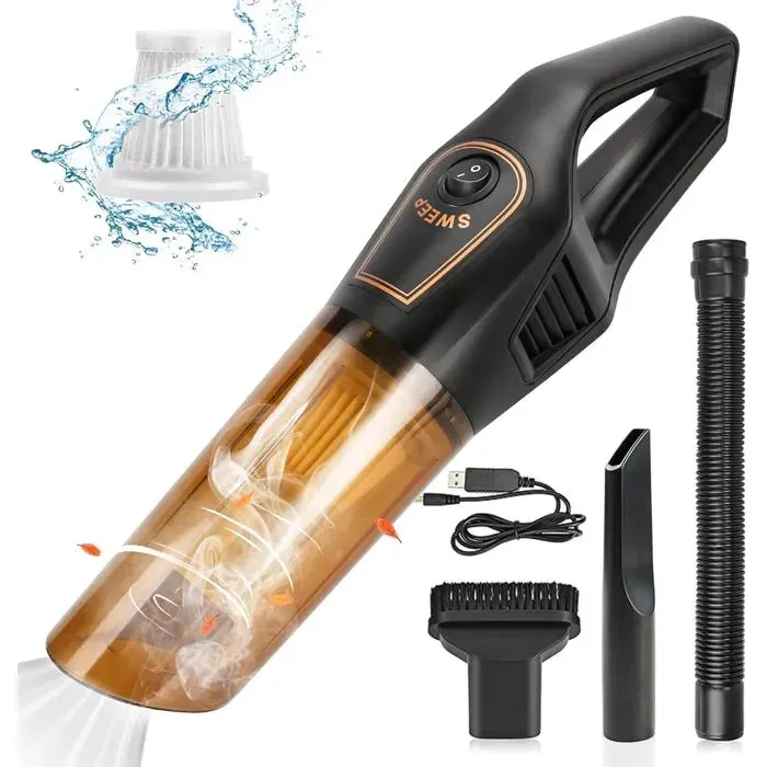 Aspirateur à Main120W Aspirateur de Voiture Rechargeable pour Voiture/Cuisine Portable Aspirateur de Table deVoiture sans Fil