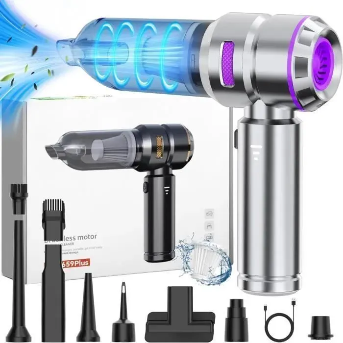 Aspirateur à Main16000Pa Mini Aspirateur Voiture Fil avec HEPA FiltreAspirateur De Voiture Puissant Portable Rechargeable par USB