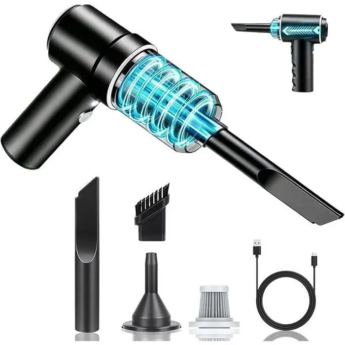 Aspirateur à MainAspirateur Portable Rechargeable Mini22000PA Puissance 4-en-1 Mini aspirateur de Voiture léger pour Bureau