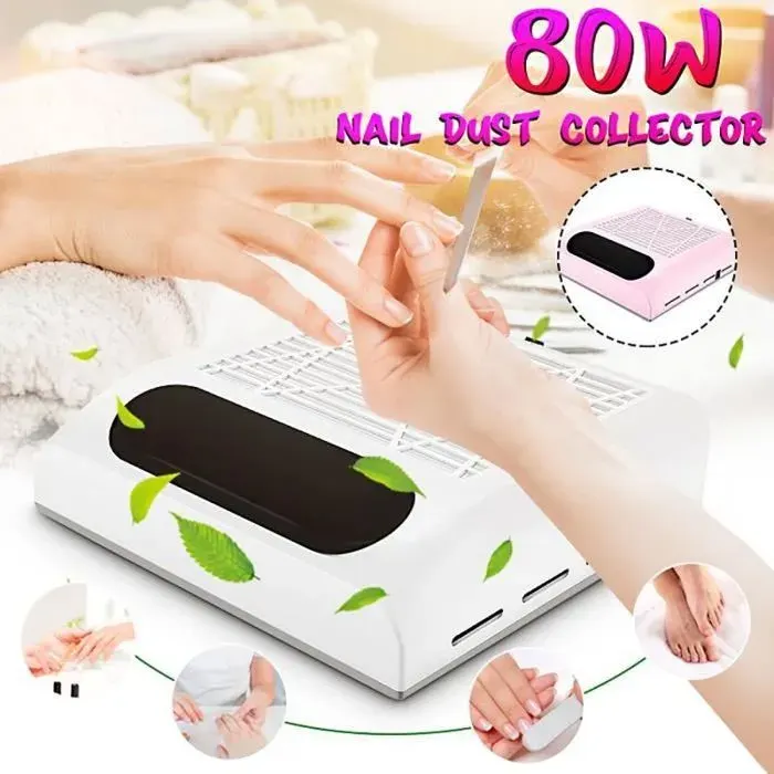 Aspirateur à Ongles 80W avec Filtre Dépoussiéreur daspiration BLANC