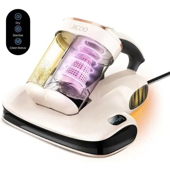 Aspirateur anti-acariens - JIGOO - S100 - Lumière UV-C - Capteur intelligent - 12Kpa