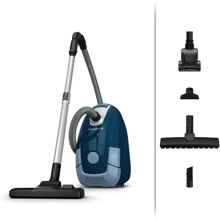 Aspirateur avec sac bleu - Rowenta - Power XXL Animal Kit RO3172EA - 900 W - Capacité 45 L - Cordon 84 m