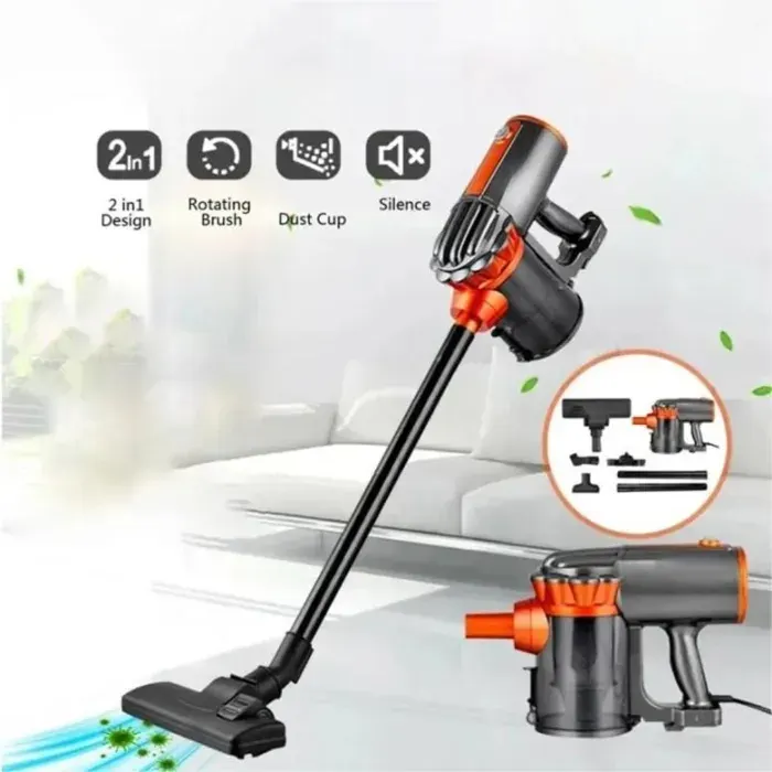 Aspirateur balai - Aspirateur sans sac - 16KPa/600W/1.5L - Filtration Efficace - Silencieux - 65 dB - Aspirateur puissant 2 en 1