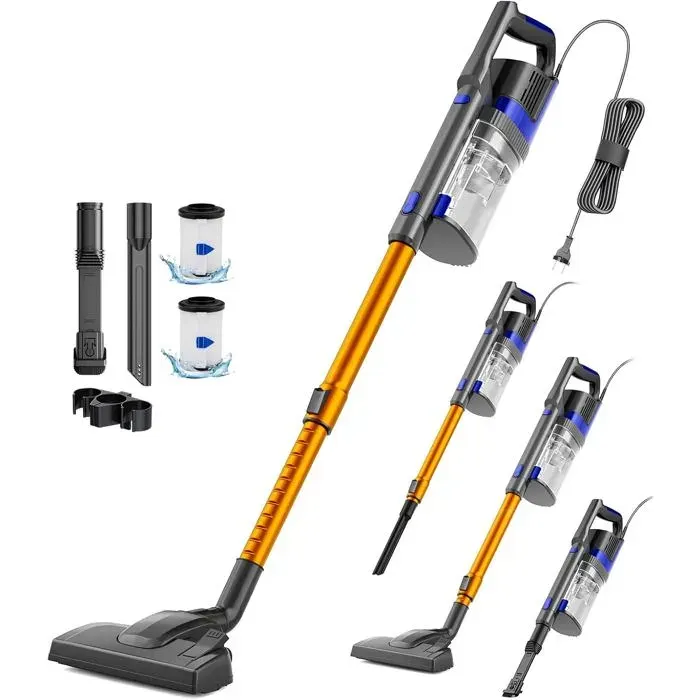 Aspirateur balai avec fil - VACTechPro - 60 kPa - 680 W - Câble 7 m - Capacité 800 ml - Filtration cyclone