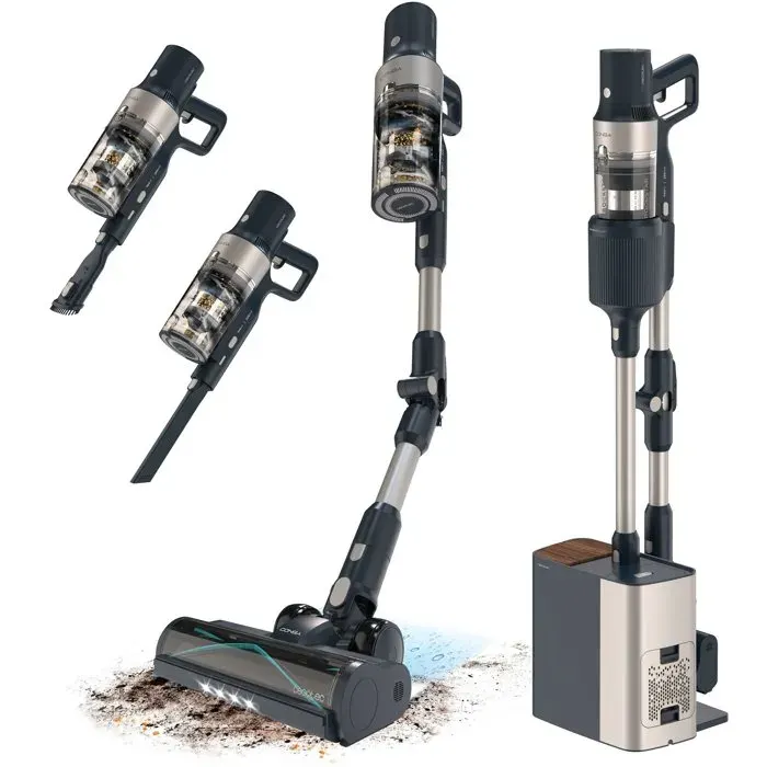 Aspirateur Balai - CECOTEC Conga Rockstar 5500 Hurricane Station Flex - 30 000 Pa - 90 min - Noir / Gris