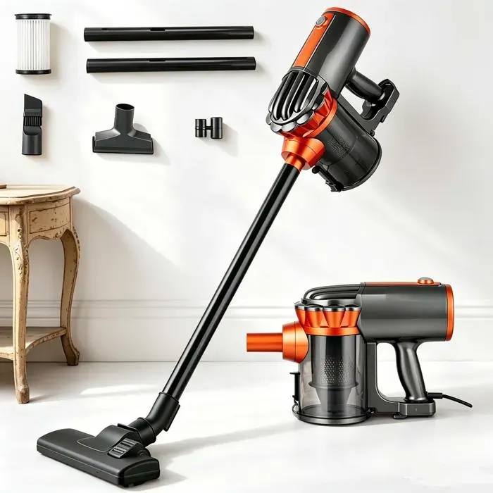 Aspirateur Balai filaire 2 en 1 – 16000Pa 600W 15L – Polyvalent sol/souple- pour canapé escaliers poils d’animaux – silencieux