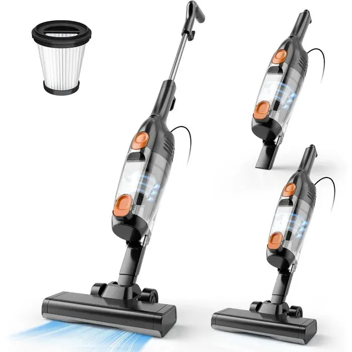 Aspirateur Balai Filaire 20Kpa Léger Sans Sac Puissant Pour Nettoyage Quotidien Des Sols Tapis Maison Et Bureau