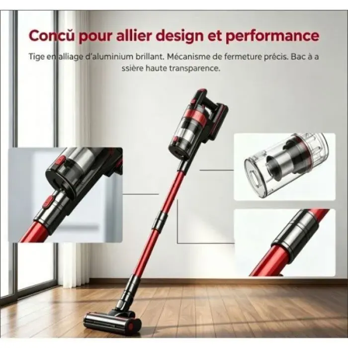 Aspirateur Balai filtration 7 niveaux nettoyage air800W puissance autonomie 70min9x3200mAh 10 en 1 pour maison ASPIRATEUR BALAI
