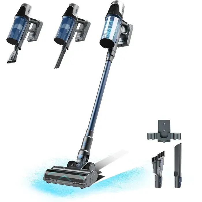 Aspirateur balai laveur - CECOTEC Conga Rockstar RS50 - 25 000 Pa - 60 min - 130 m² - Noir / Bleu foncé