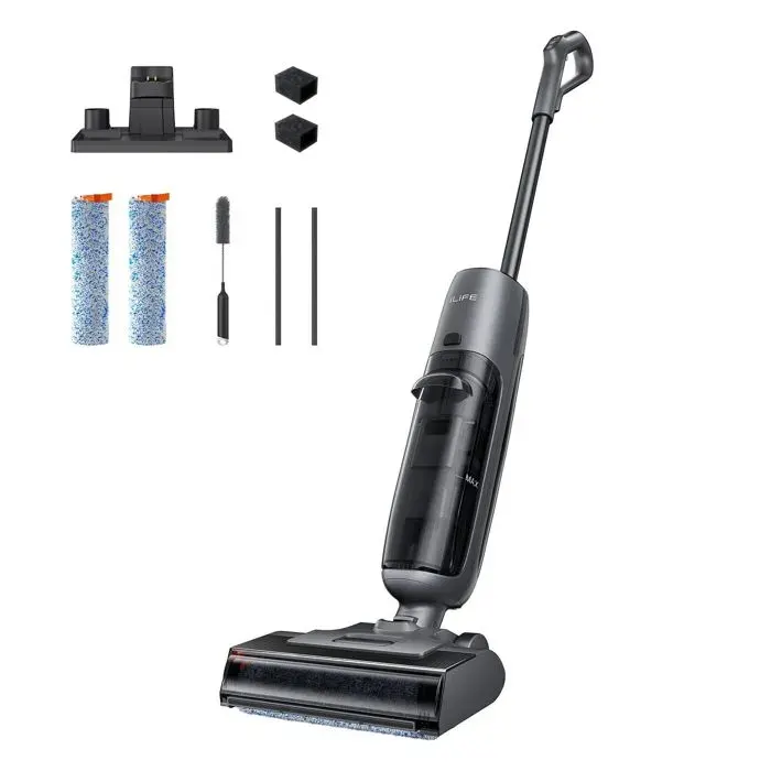 Aspirateur Balai Laveur ILIFE W90 Pro Humide et Sec Auto-Nettoyage 1 Min Double Réservoir Aspiration 7 000 Pa Anti-Poils