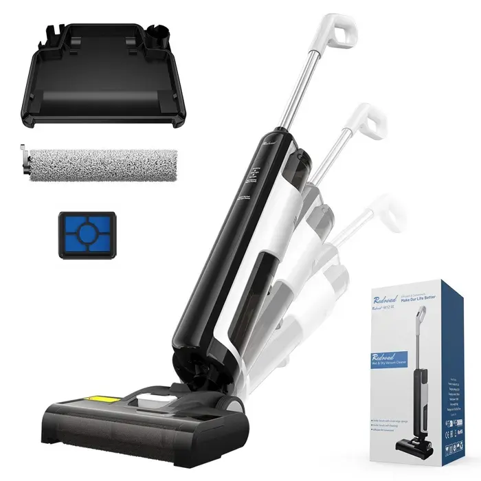 Aspirateur Balai Laveur Sans Fil-2026 Redroad W12 SE-Autonomie 45 MinDésinfection électrolytiqueAnti-enchevêtrement des Cheveux