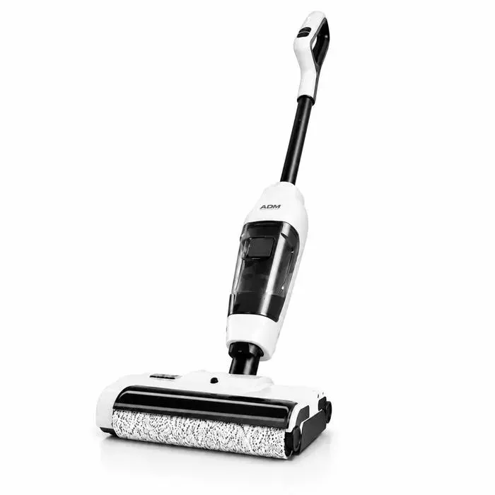 Aspirateur Balai Laveur Sans Fil ADM 2 en 1 250W Tube Pliable Nettoyage Sols Durs Tapis Voiture Sans Sac Filtre Lavable