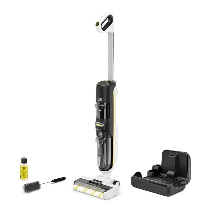 Aspirateur Balai Laveur sans fil Karcher FCV 4 Dry - Eau et Poussières - 200 m² - aspire lave et sèche - station de séchage comprise