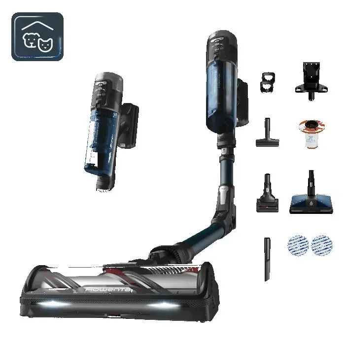 Aspirateur balai laveur sans fil Rowenta X-Force Flex 13.60 Animaux RH9AD1WO 380 W Bleu — vue 3