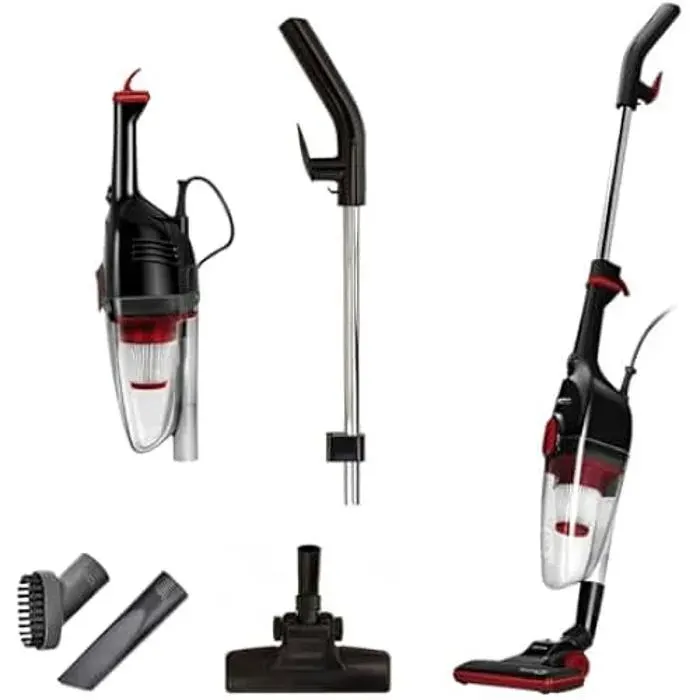 Aspirateur balai - MPM - 600W - Léger - 2-en-1 - Rouge/Noir
