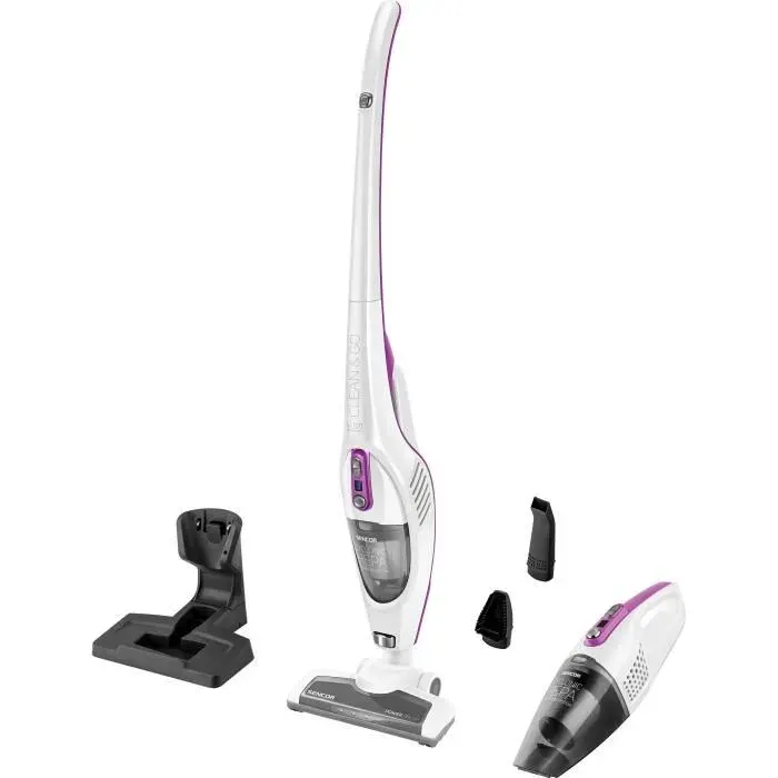 Aspirateur balai sans fil 2-en-1 - SENCOR - SVC 7814VT - 110 W - 76 dB - 05 L - Blanc / Violet
