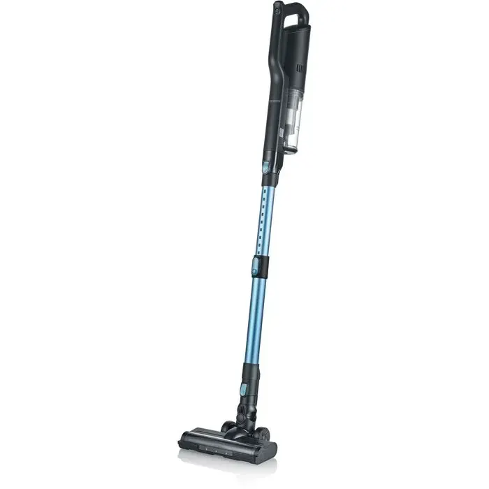 Aspirateur balai sans fil 2-en-1 - SEVERIN HV7151 - 300 W - 50 min - 650 ml - 80 dB - Noir / Bleu