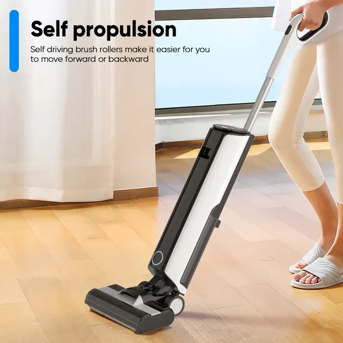 Aspirateur balai sans fil 3 modes de fonctionnement 40 minutes dautonomie écran LED surface de nettoyage jusquà 140 m²
