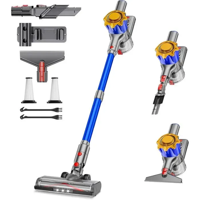 Aspirateur Balai Sans Fil 450W/40Kpa Autonomie 50Min Écran Intelligent Léger Puissant Sols Tapis Maison