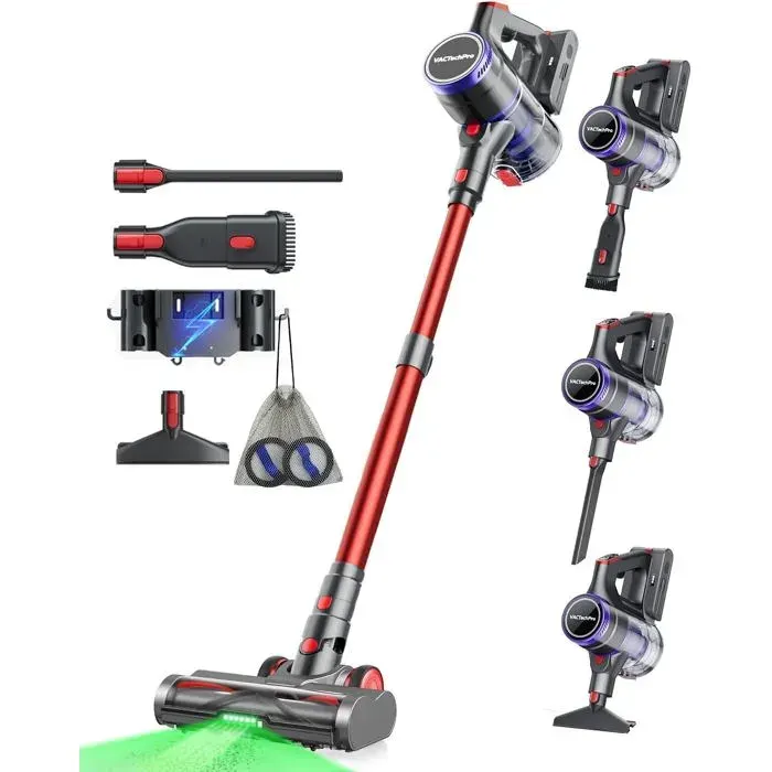Aspirateur Balai Sans Fil 55Kpa/600W70Min D’AutonomieAspirateur Sans Fil Avec Réservoir À Poussière De 1.6LFiltration À 8 Couch