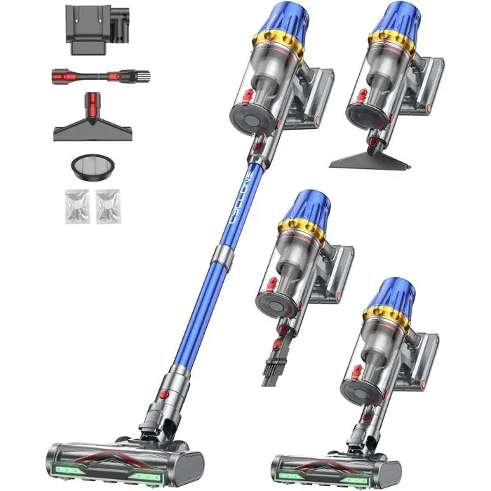 Aspirateur Balai Sans Fil 58Kpa/650W/80MinAspirateur Sans Fil Puissant AutoportantBrosse Anti-Enmêlement Pour Poils DAnimaux/Ta