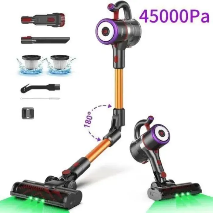 Aspirateur balai sans fil à haute aspiration- autonomie 53min continue filtration 5 étapes performante LED intég ASPIRATEUR BALAI