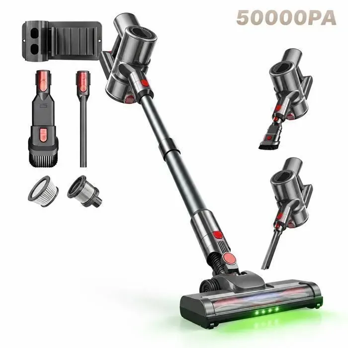 Aspirateur balai sans fil ACELIFE VC2302 - Aspiration 50 kPa - Brosse Anti - Emmêlement - Pivot flexible à 180° - Design Autonome