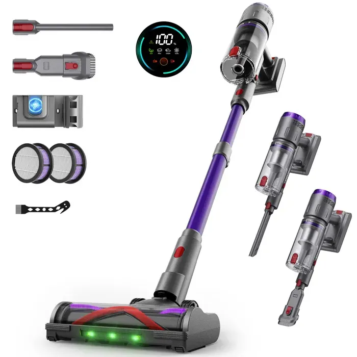Aspirateur Balai sans Fil CIRCLIO K80 - 58 kPa 600 W 75 min 1.6 L - Tube Télescopique - Écran LED - pour Poils dAnimaux