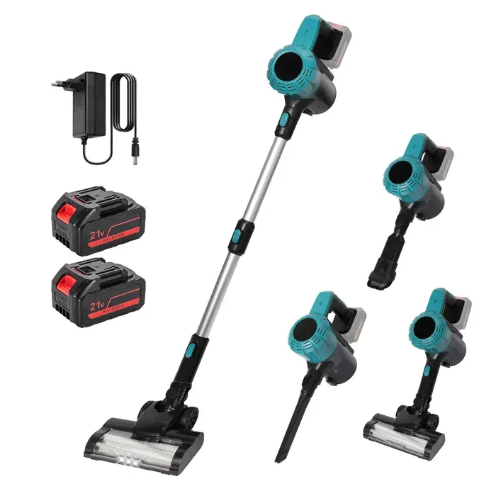 Aspirateur Balai Sans Fil Compatible Makita 18V Affichage Numérique LED 16KPa Aspiration 2 Vitesses 0.8L 30 Min Autonomie