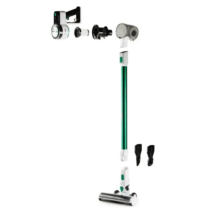 Aspirateur-balai sans fil - DOMO - DO241SV - 2 en 1 - 216 V - 40 min autonomie - 550 ml - Cyclonique - Vert/Blanc