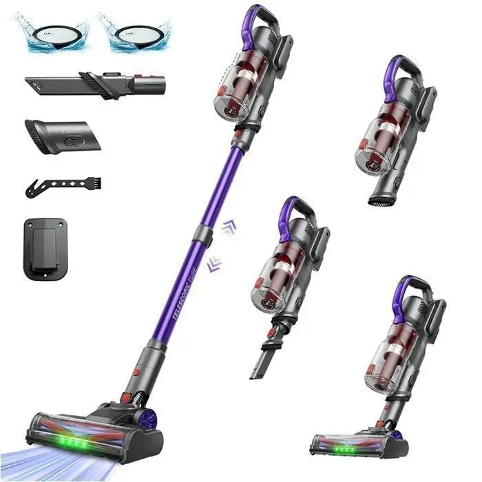 Aspirateur balai sans fil - ERABROS - EV3 - 500W/60 kPa - Autonomie 60 min - Batterie amovible