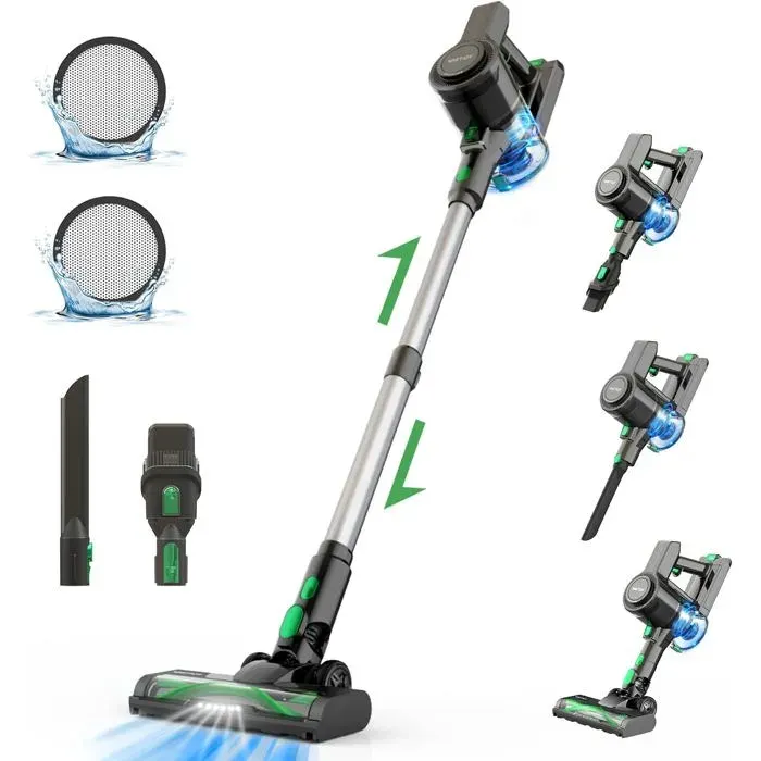 Aspirateur Balai Sans Fil - ETHNICS ORIGINS - V9 - 30Kpa - 45 Min Autonomie - Léger et Polyvalent