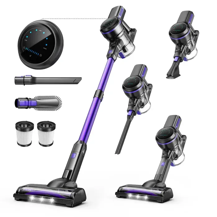 Aspirateur balai sans fil - FUNMOON - INSE S7P - 26 kPa - Moteur sans balais 265 W - Autonomie 45 min
