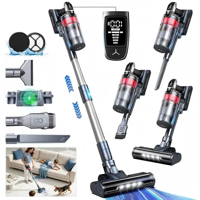 Aspirateur Balai sans Fil Grenintol V160 - Aspirateur à Main - 85000Pa - 500W - 4 Vitesses - Poils danimaux