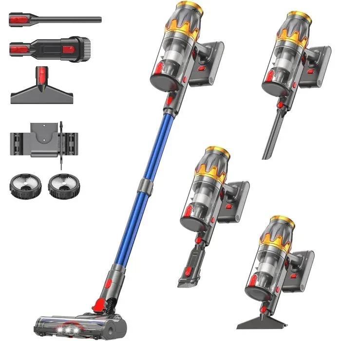 Aspirateur Balai Sans Fil H9 58Kpa/650W/80Min Autoportant Brosse Anti-Enchevêtrement Puissant Pour Poils DAnimaux Tapis Sol