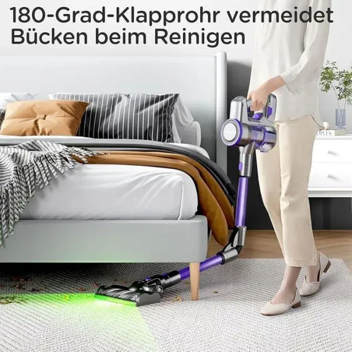 Aspirateur Balai Sans Fil Haute Efficacité 45Kpa 550W 60 Min Autonomie 1.6L Idéal pour Famille avec Animaux ASPIRATEUR BALAI