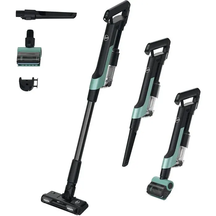 Aspirateur Balai Sans Fil HF201P 50AW/40Min Léger Turbobrosse Animaux Bac 1L Brosse Anti-Twist LED Compact