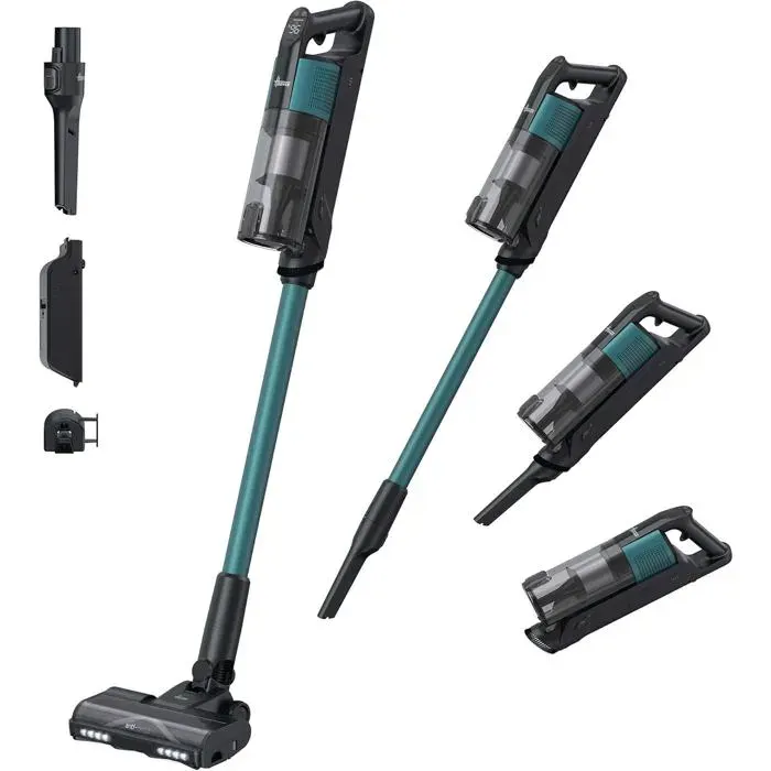 Aspirateur balai sans fil - Hoover - HF3 Core Home - Noir/Bleu Océan - 110 AW - 60 min d’autonomie - Éclairage LED