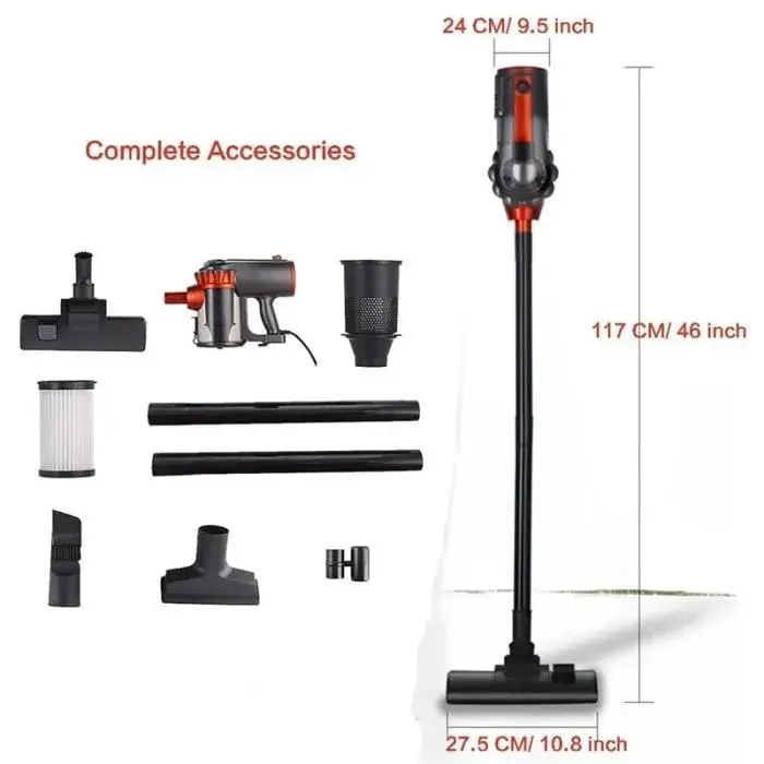 Aspirateur Balai sans Fil - JOULLI - 2-en-1 - 600W - 16KPa - Multi-filtration