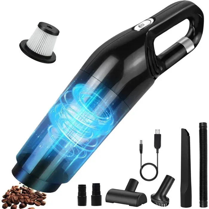 Aspirateur balai sans fil – mini multifonction – avec brosse – bouche large – léger – pour voiture et poils d’animaux