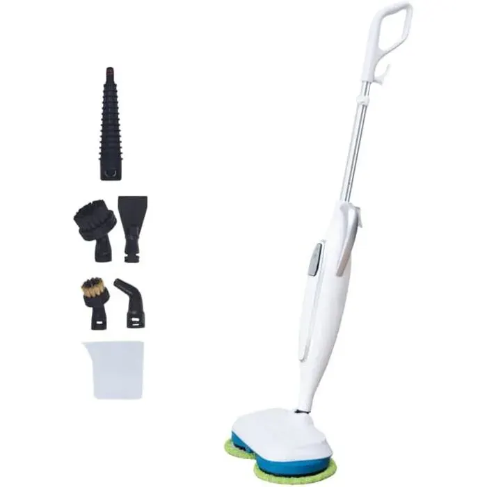 Aspirateur balai sans fil multifonction - WOOPSO - Nettoyeur vapeur rotatif - Serpillière résistante - 330 ml - Blanc
