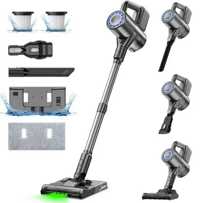 Aspirateur balai sans fil - NETTLIFE - S7 Plus - 40 kPa - 40 min autonomie - 500W