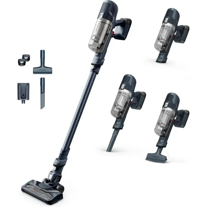 Aspirateur balai sans fil noir - Rowenta - X-Pert 6.60 - 100 W - Jusqu’à 45 min d’autonomie - Batterie 18 V amovible